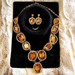 Rhinestone Statement Necklace Set